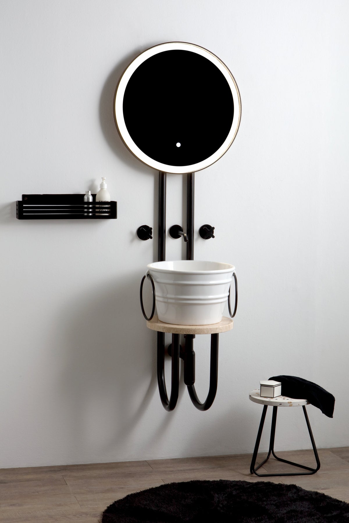 Struttura Strapuntino con Bacile Midi in ceramica – Horganica