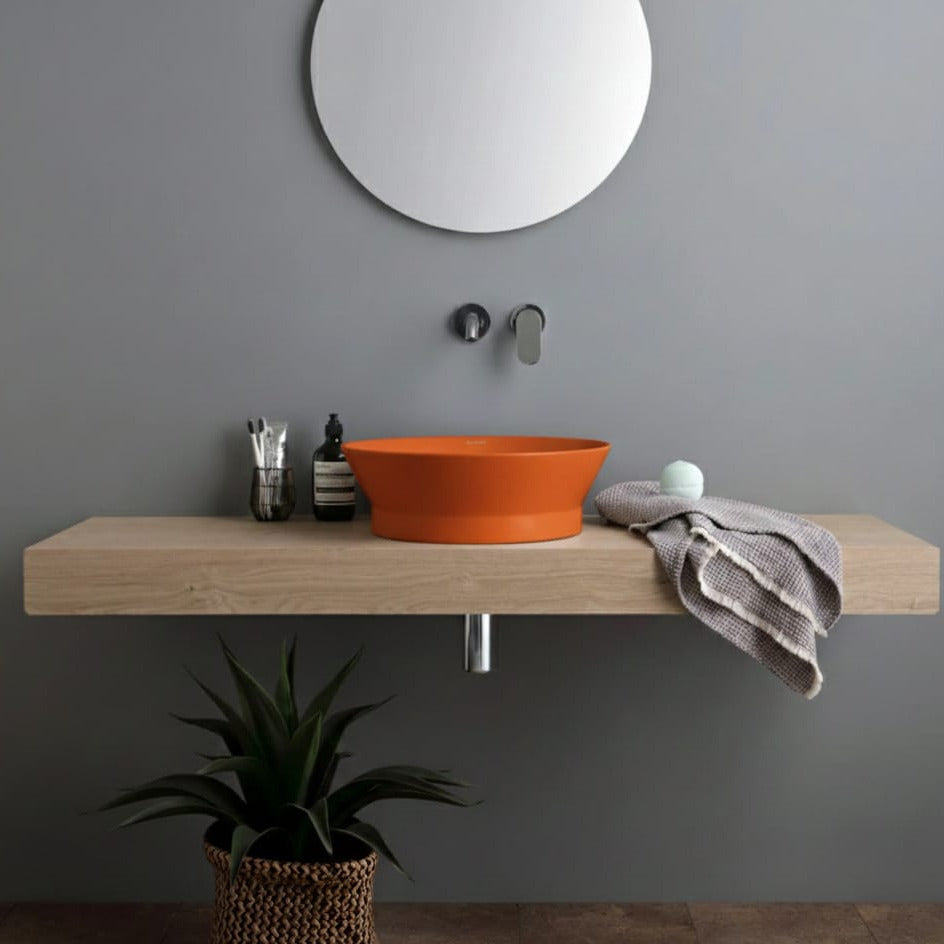 lavabo appoggio tondo Disco Arancio