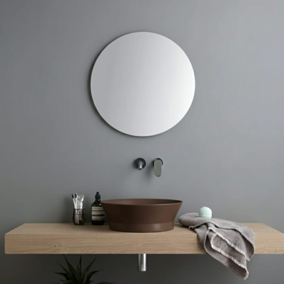 lavabo appoggio tondo Disco Basalto 