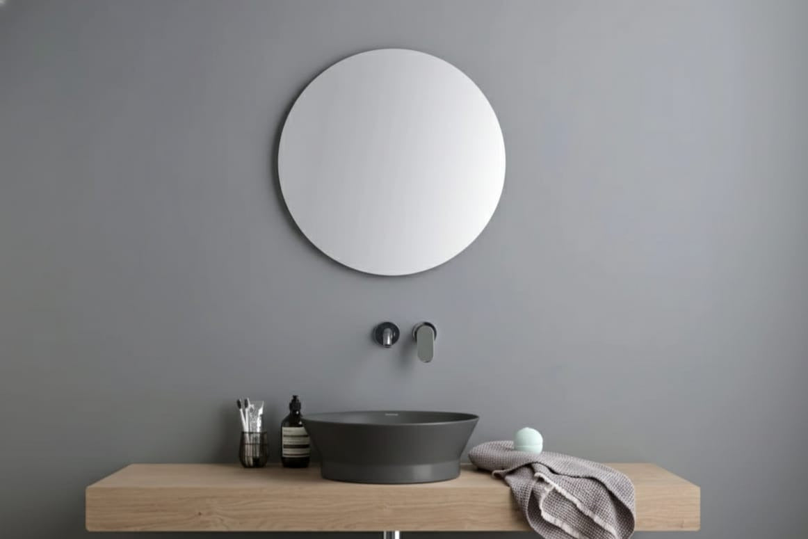 lavabo appoggio tondo Disco Grigio Opaco