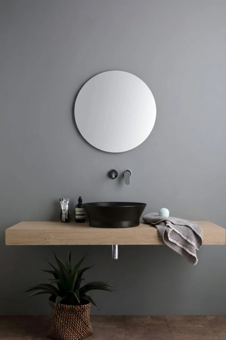 lavabo appoggio tondo Disco Nero Opaco