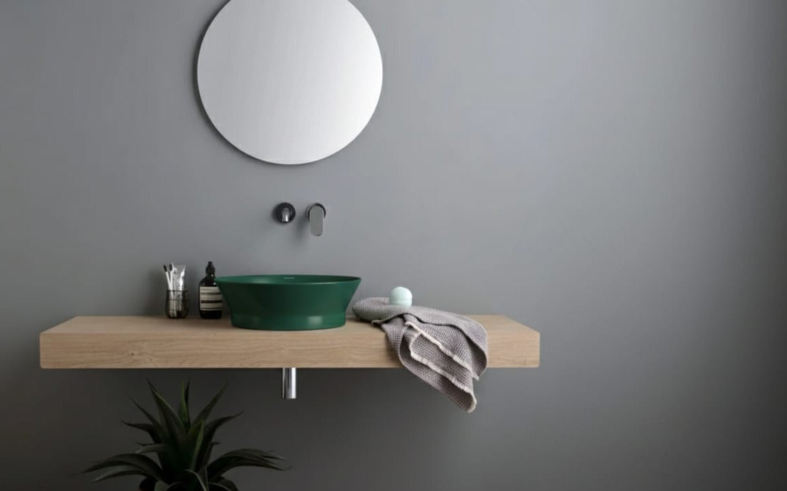 lavabo appoggio tondo Disco Verde Inglese