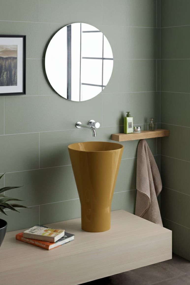 lavabo appoggio Torcione Senape