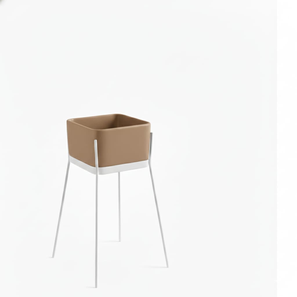 lavabo freestanding Ibrido quadrato Argilla con struttura Bianco opaco