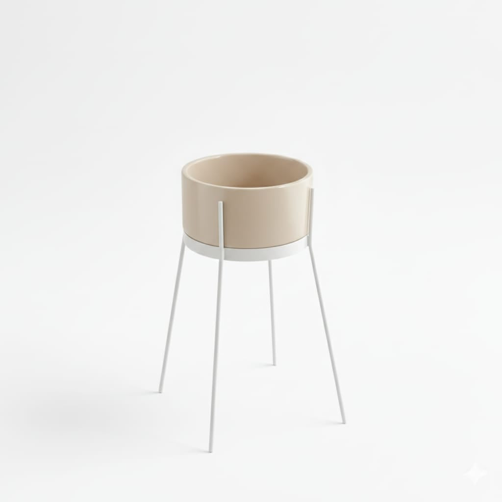 lavabo freestanding Ibrido tondo argilla su struttura bianca