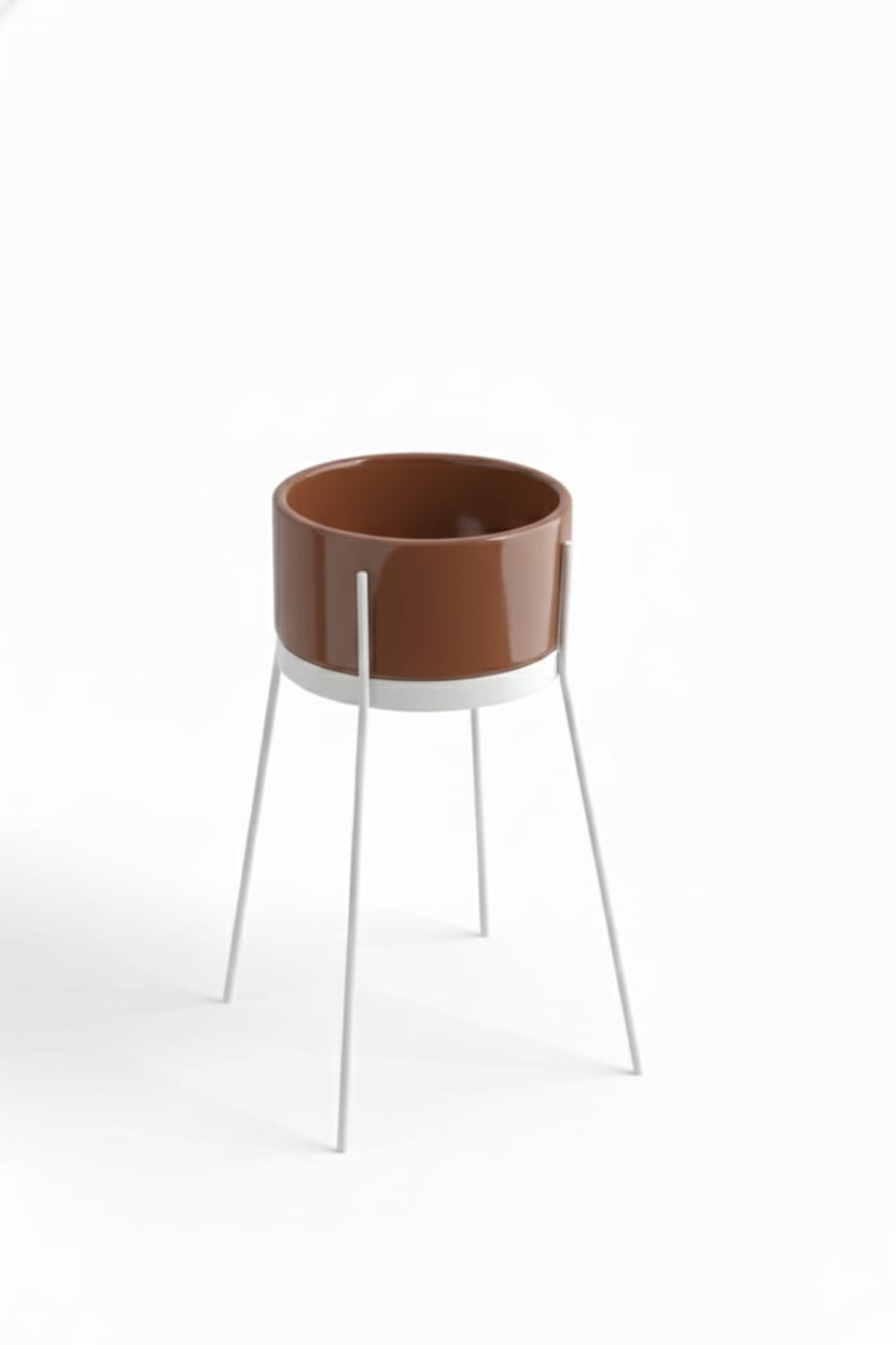 lavabo freestanding Ibrido tondo basalto su struttura bianca