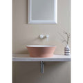 lavabo da appoggio Disco vasca bianca esterno arancio cammeo