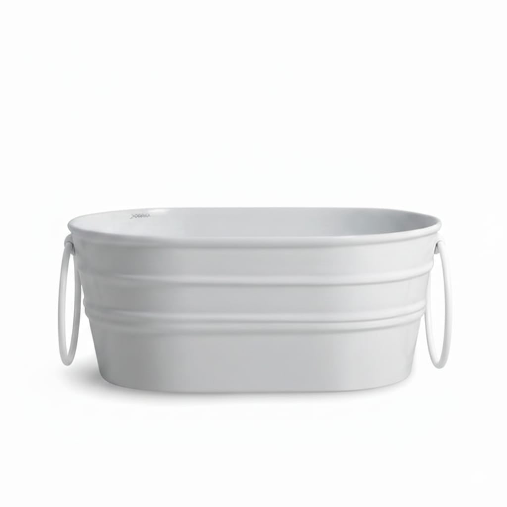 lavabo ovale Tinozza Bianco con anelli bianchi