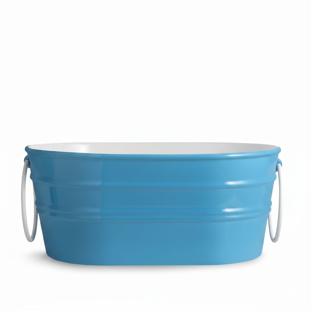 lavabo ovale Tinozza Ciano con anelli bianchi
