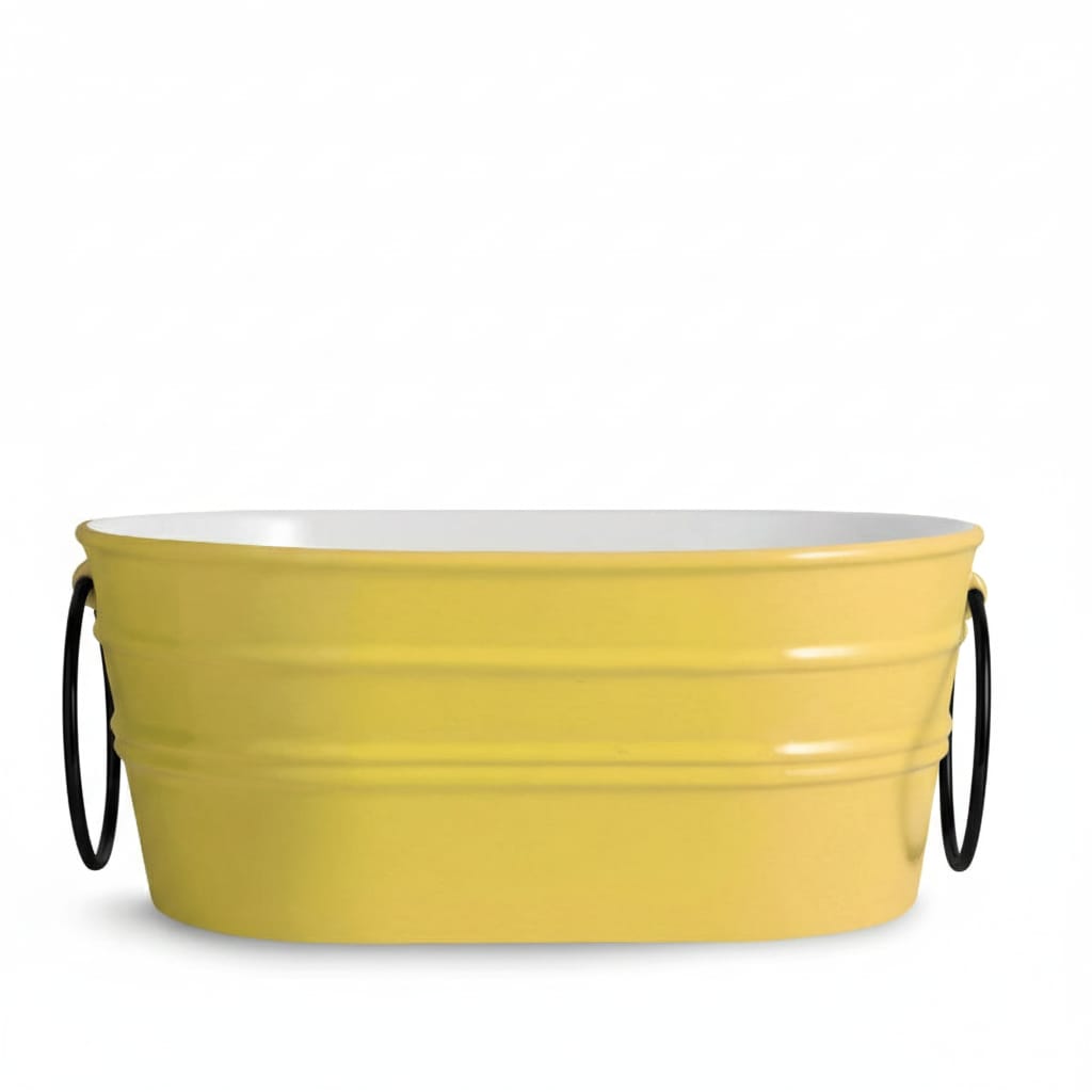 lavabo ovale Tinozza Giallo con anelli neri 