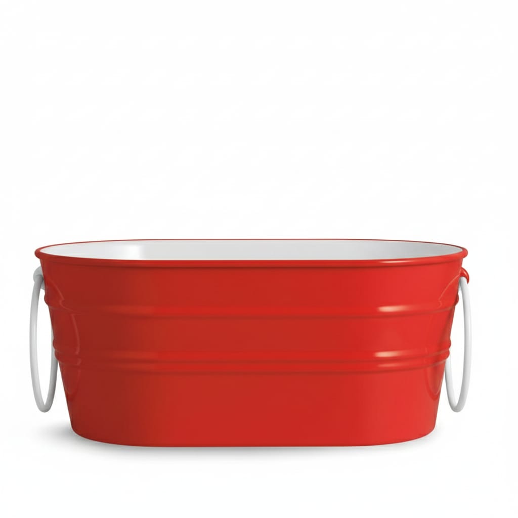 lavabo ovale Tinozza Rosso con anelli bianchi