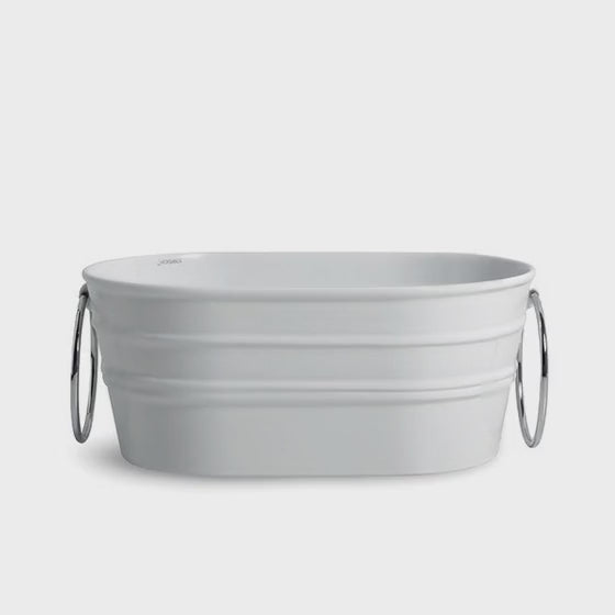 video lavabo ovale Tinozza con anelli cromo