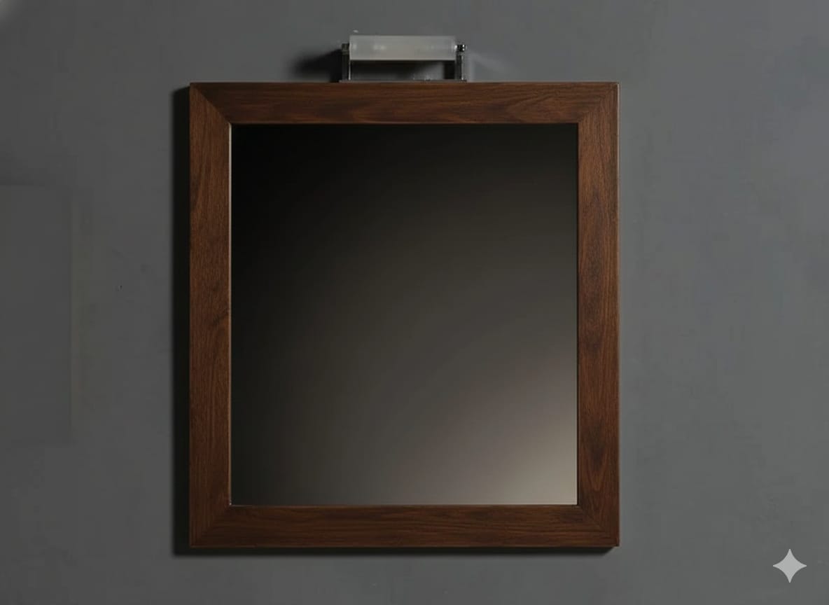 specchiera rettangolare con cornice in legno abete invecchiato 