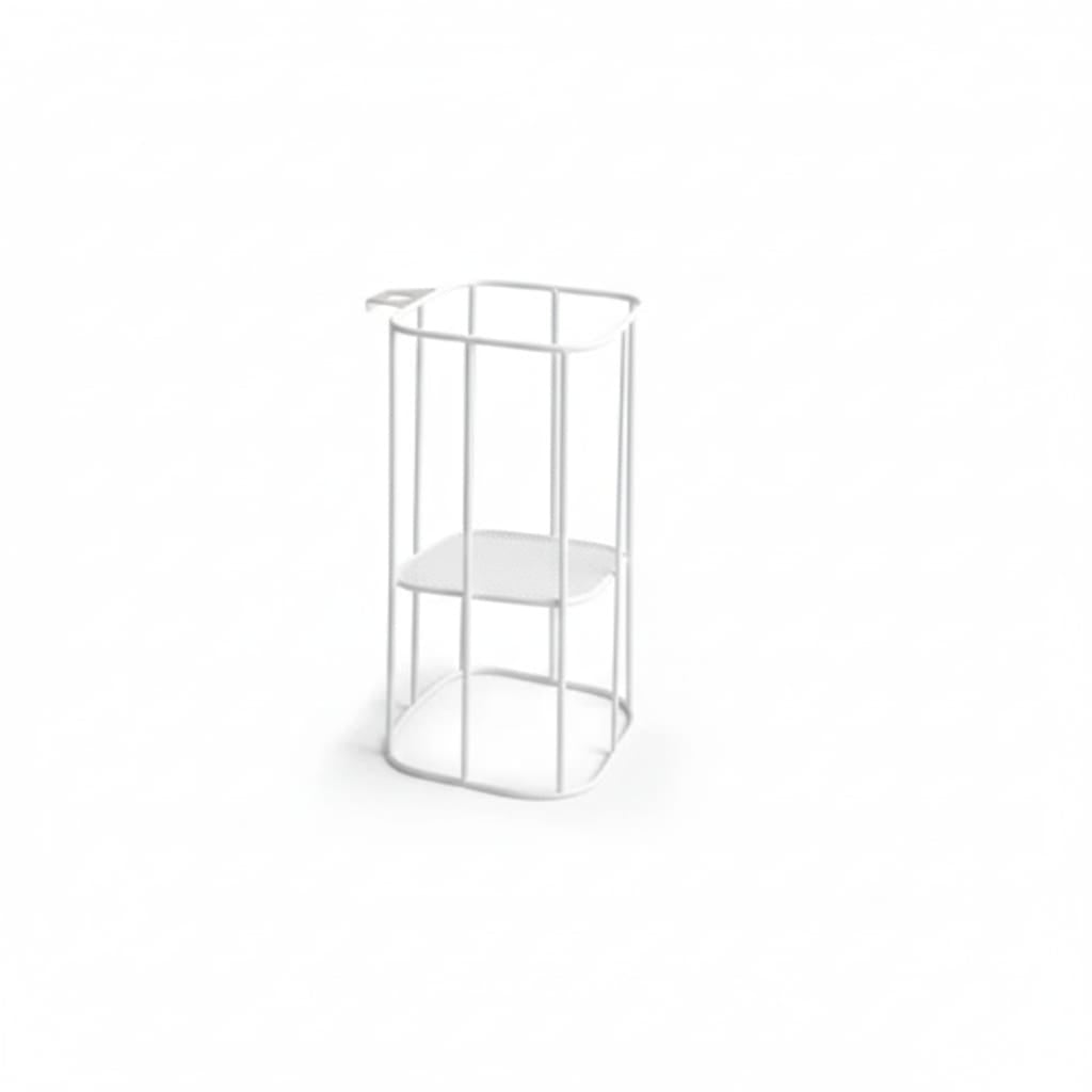 struttura portalavabo in metallo bianco opaco con ripiano e alloggio rubinetteria Bacile Cubo
