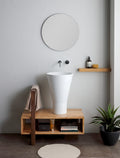 lavabo appoggio Torcione bianco su struttura in legno Cariola