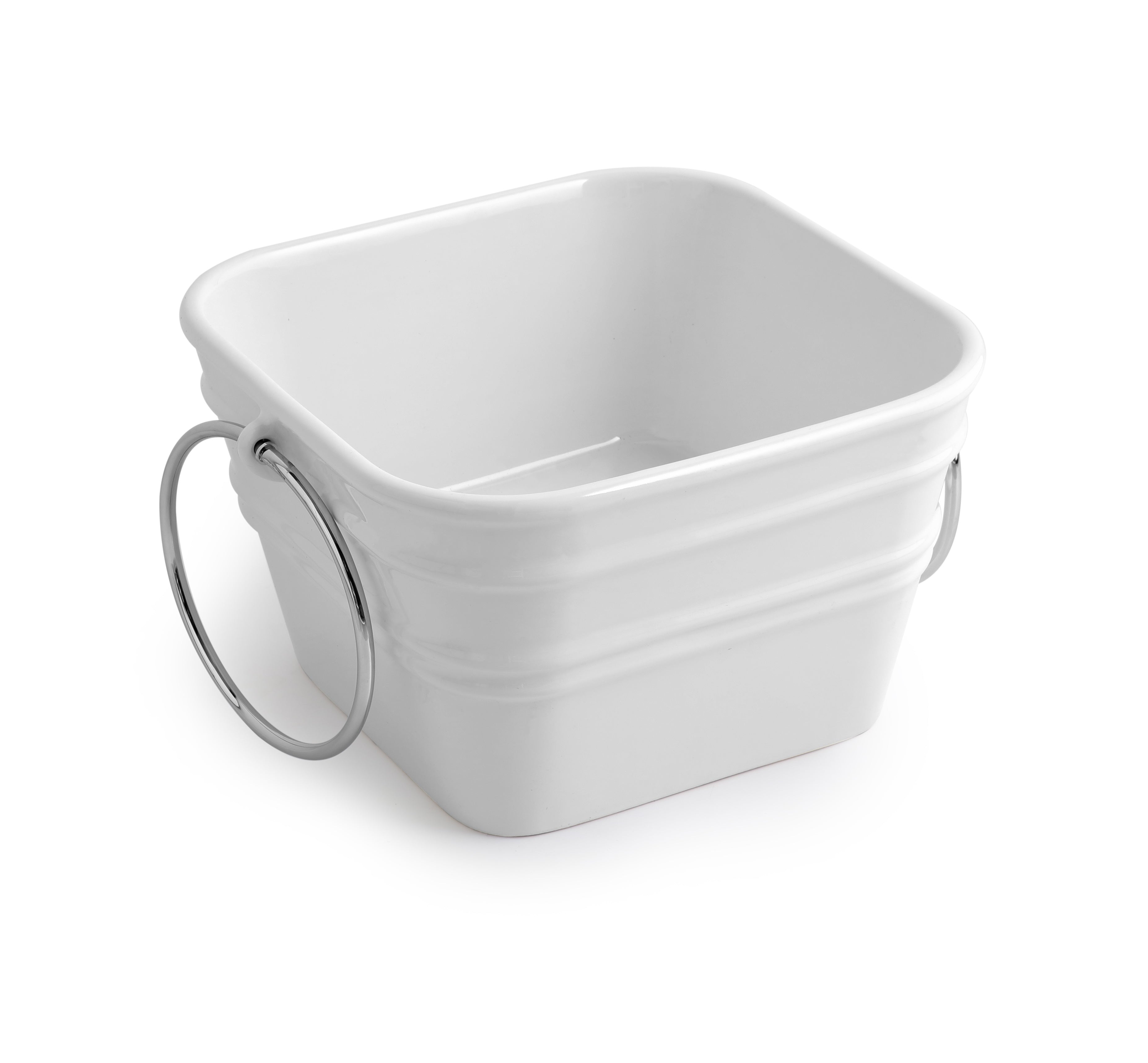 Lavabo Appoggio/Sospeso cm 40x40 Bacile Cubo Bianco Lucido