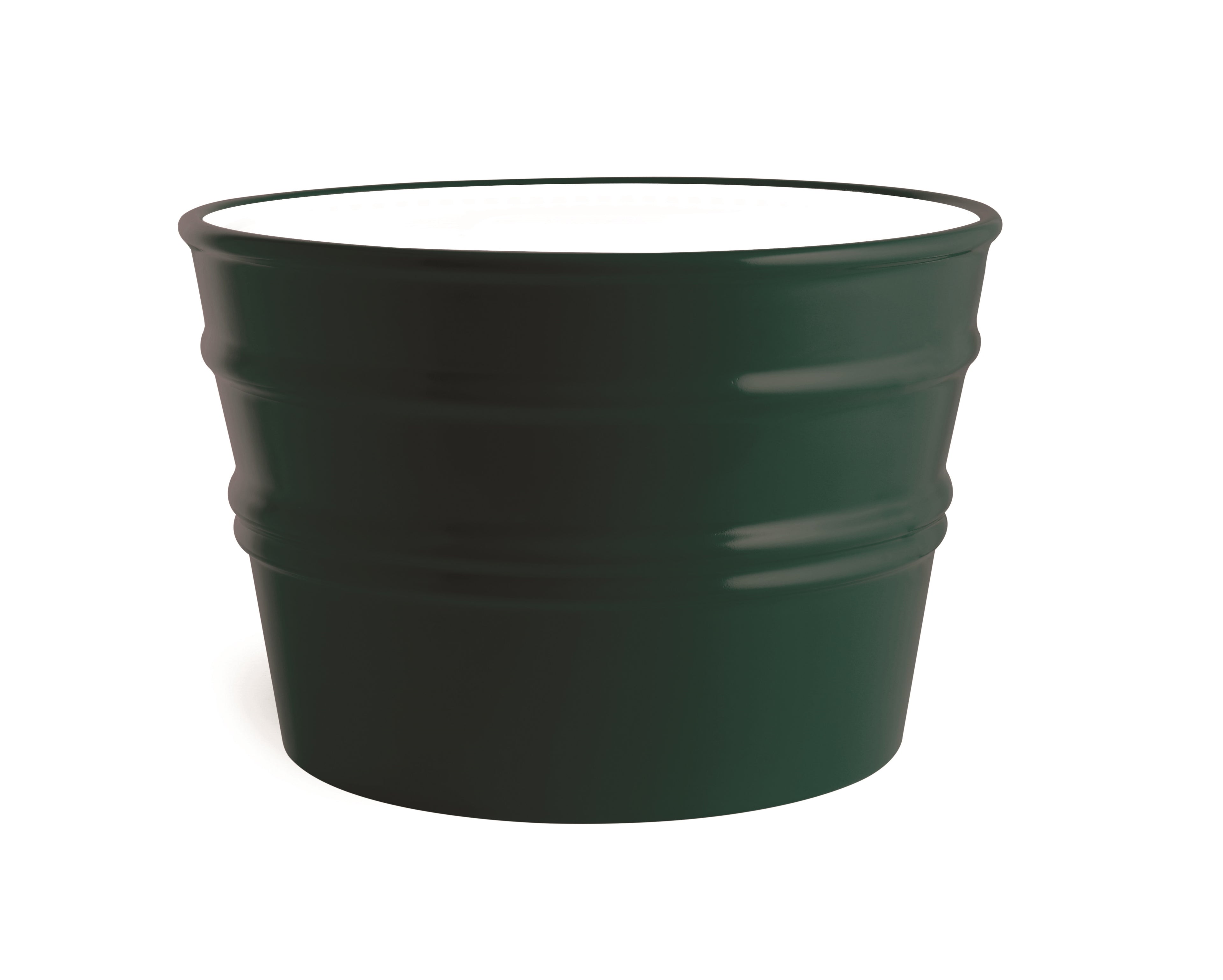 Vaso in ceramica verde scuro con finitura lucida e design moderno