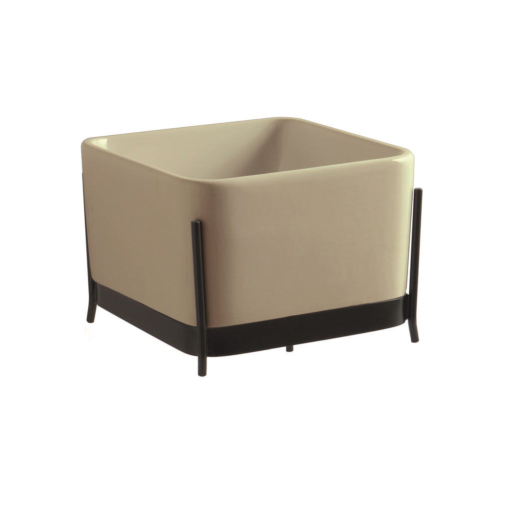 Lavabo Con Struttura Appoggio/Freestanding Ibrido Quadrato