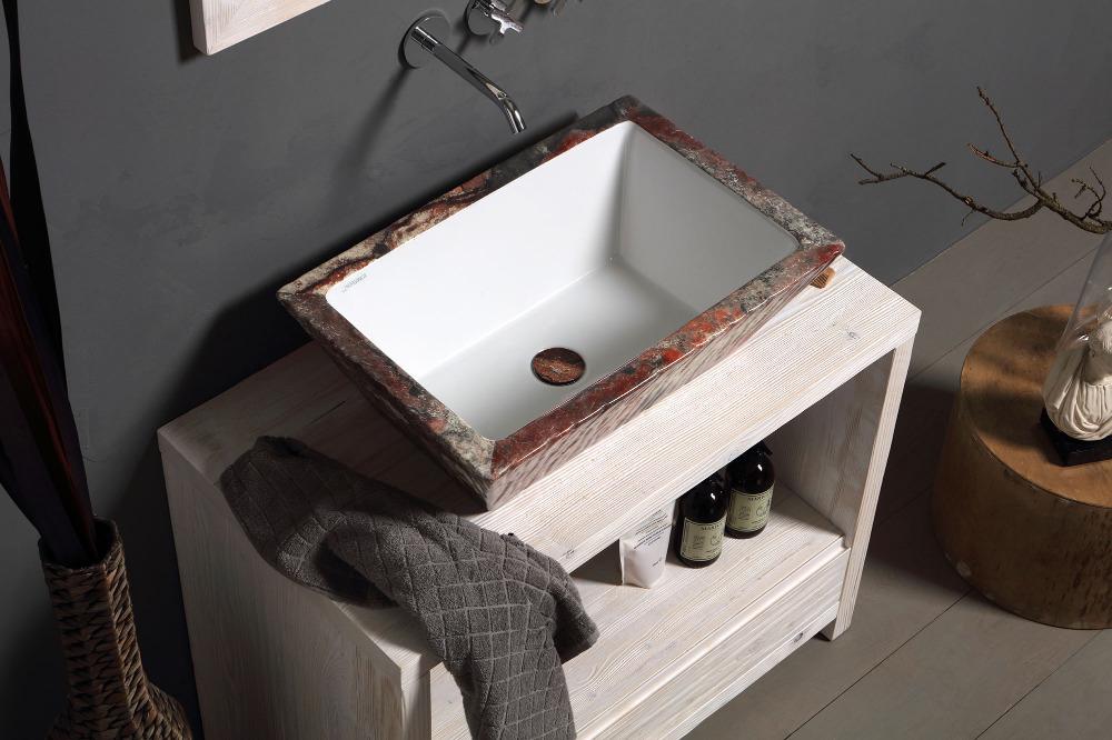 Lavabo Appoggio cm 60x40 Pietra