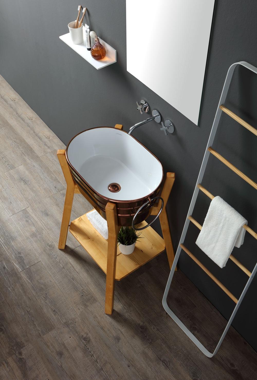 Lavabo Ovale Appoggio/Sospeso cm 60x40 Tinozza
