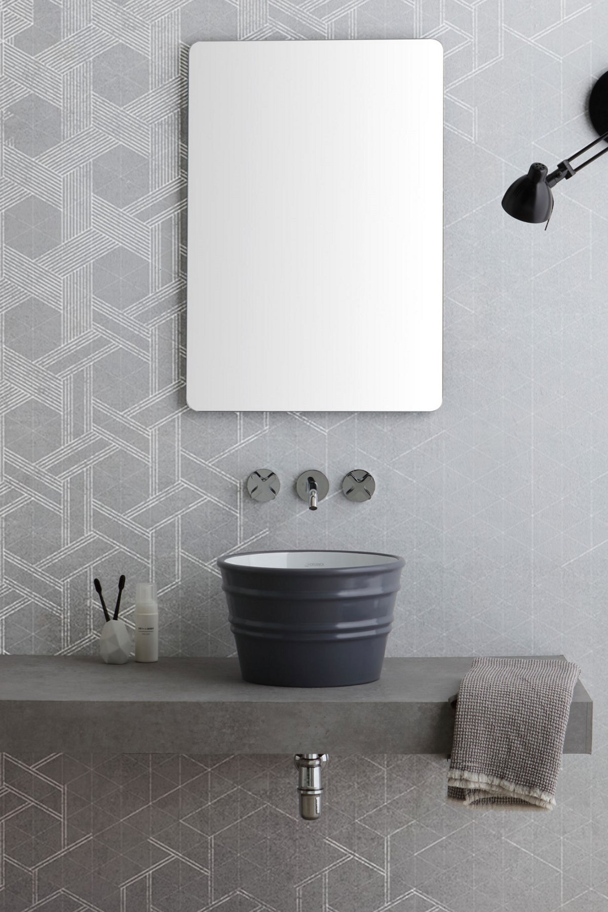Lavabo Tondo Appoggio/Sospeso cm 38 Bacile Midi