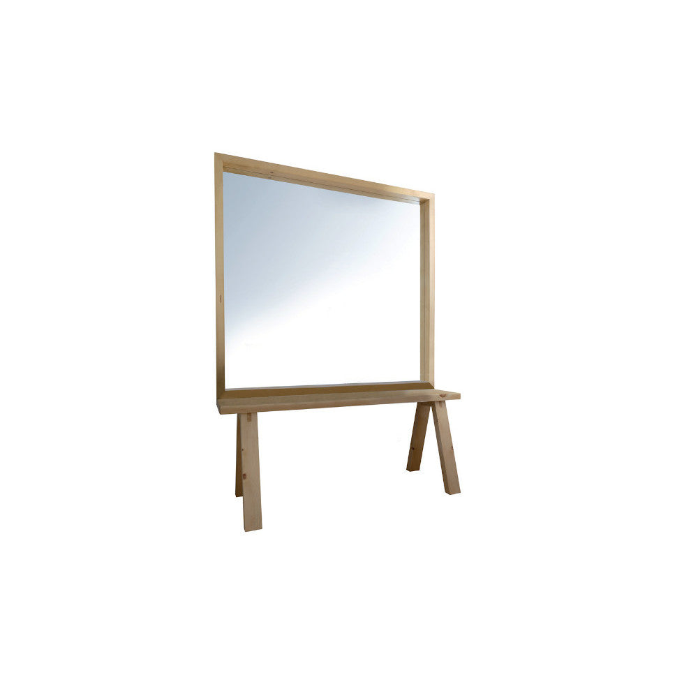 WOODEN FLOOR UNIT WITH BACILE CANVAS MIRROR