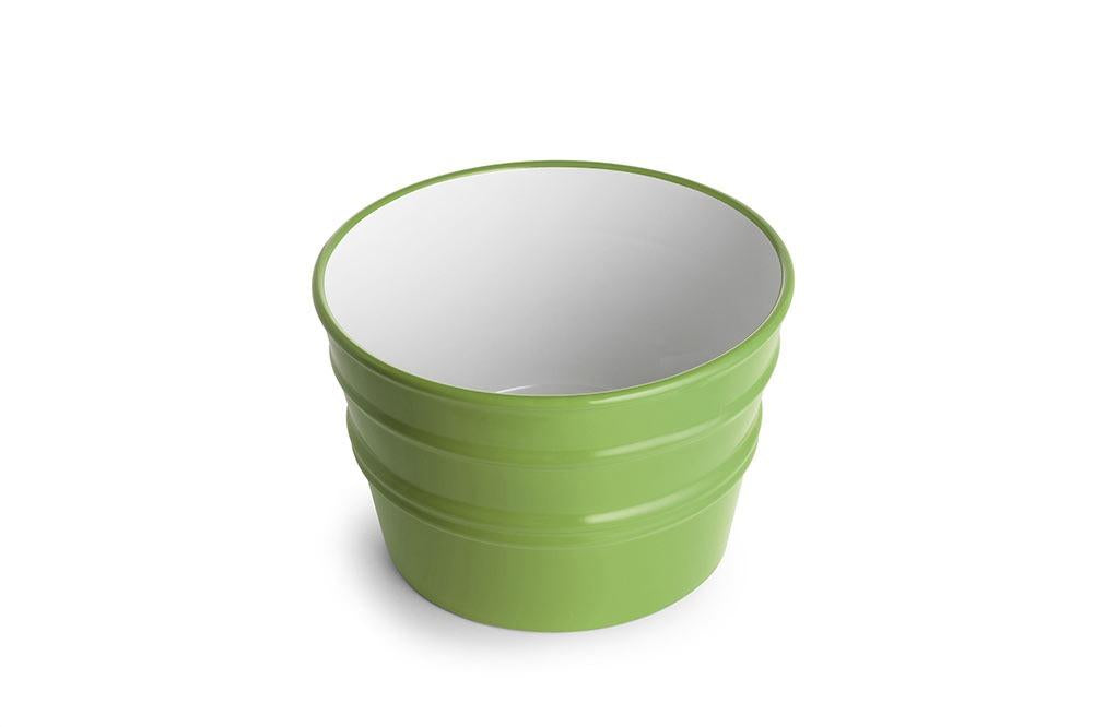 Catino in ceramica verde moderno, superficie lucida, design semplice e contemporaneo